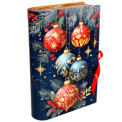 Сладкий подарок на Новый Год в упаковке из дерева весом 1000 грамм