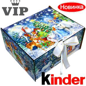 Сладкий подарок на Новый Год в картонной упаковке весом 1200 грамм по цене 2223 руб в Киселевске