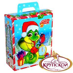 Сладкий новогодний подарок в картонной упаковке весом 650 грамм  в Киселевске
