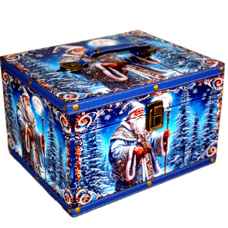 Детский новогодний подарок в элитной упаковке упаковке весом 1200 грамм